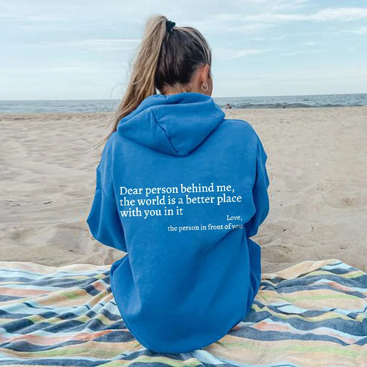 "Dear person behind me" sweater