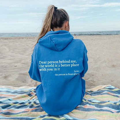 "Dear person behind me" sweater