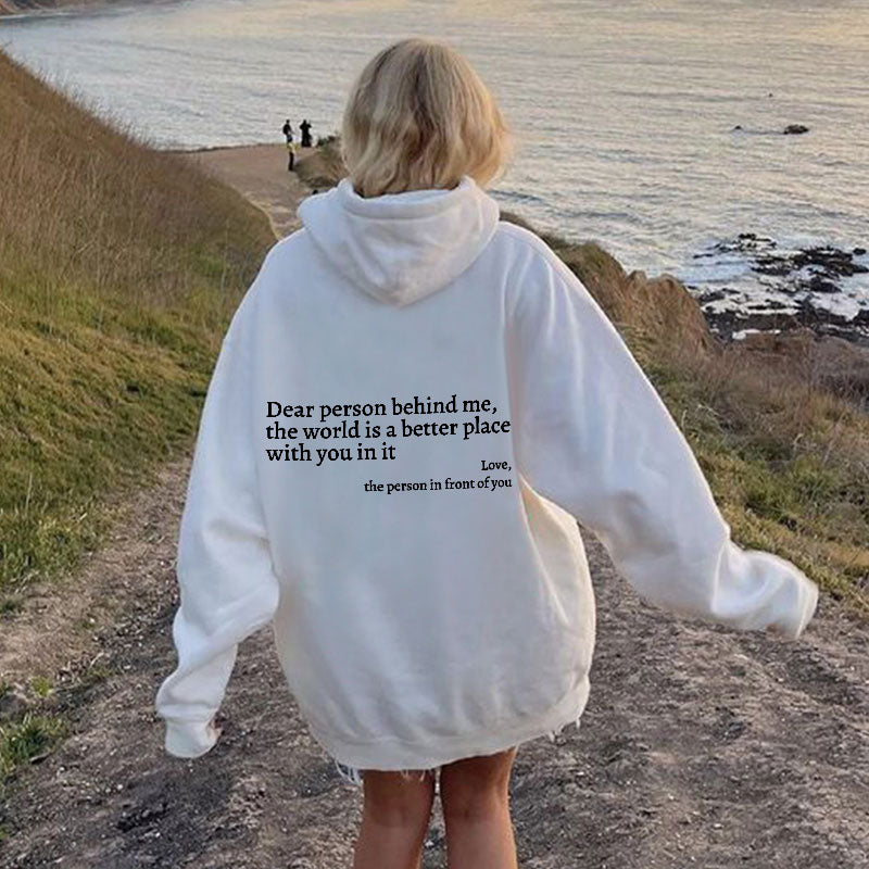 "Dear person behind me" sweater
