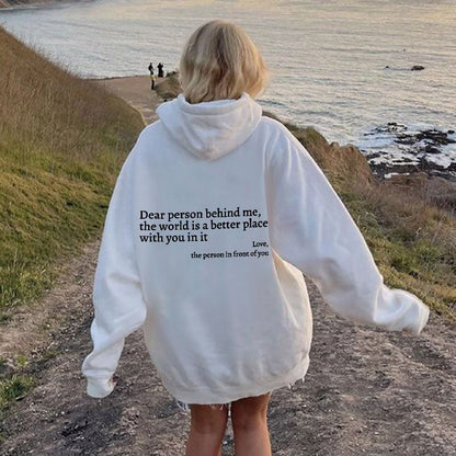 "Dear person behind me" sweater