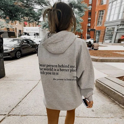 "Dear person behind me" sweater