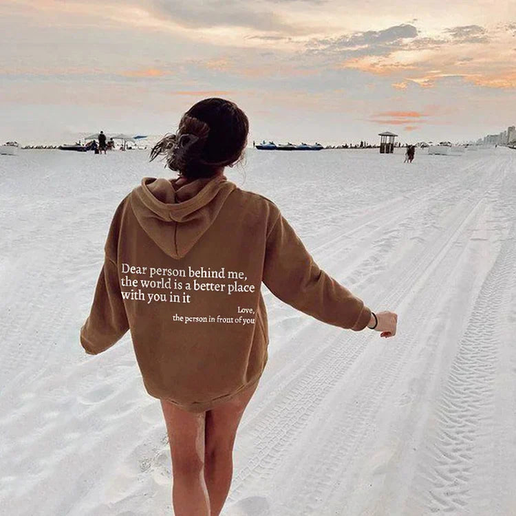 "Dear person behind me" sweater
